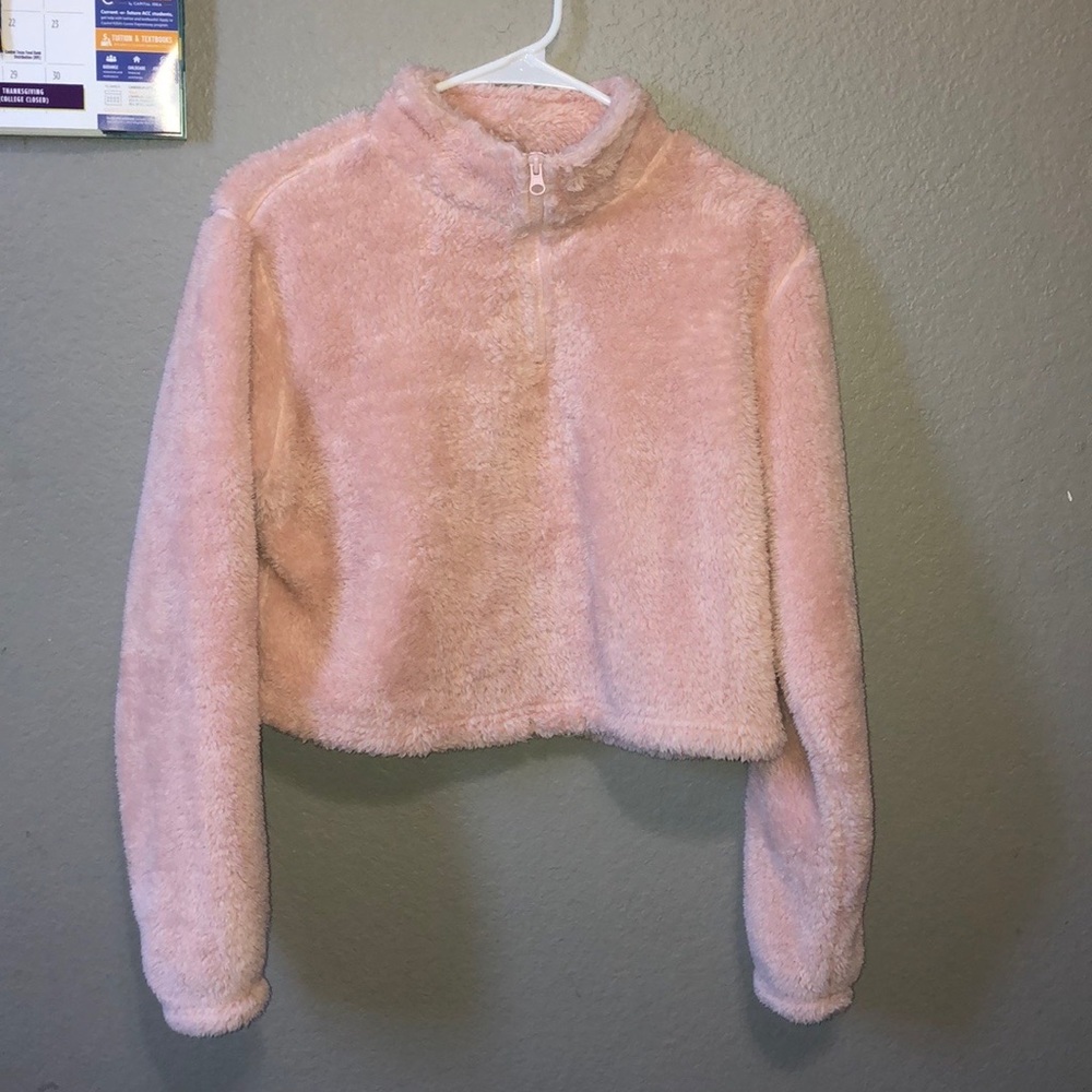 Faux fur pullover